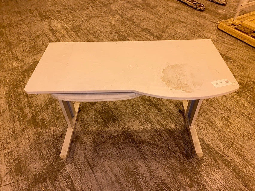 4' Seated Height Rolling work desk w/ Pull out key pad holder(S6LLST0964)