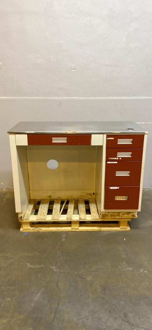 47x23x36" Red 5 Drawer Lab Casework Desk w/ Stainless Steel Top(S6LLST5746)