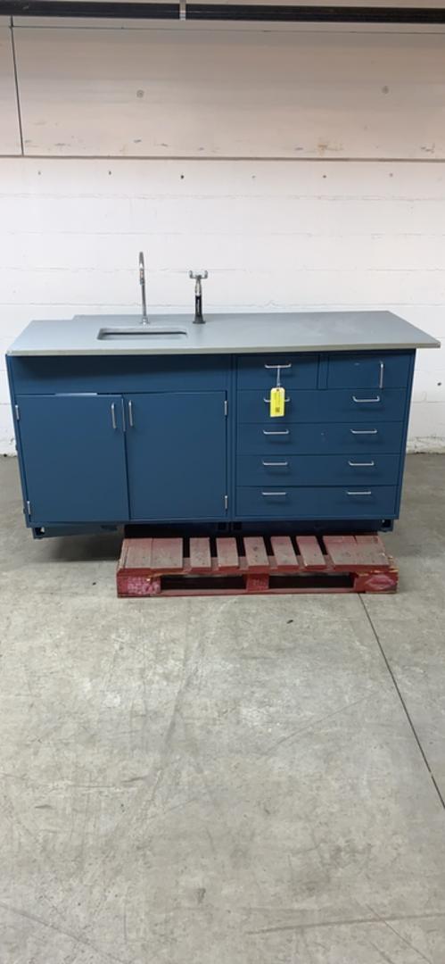69"x30" Lab Casework w/ Sink Faucet & Eyewash Hamilton(S6LLST1666)