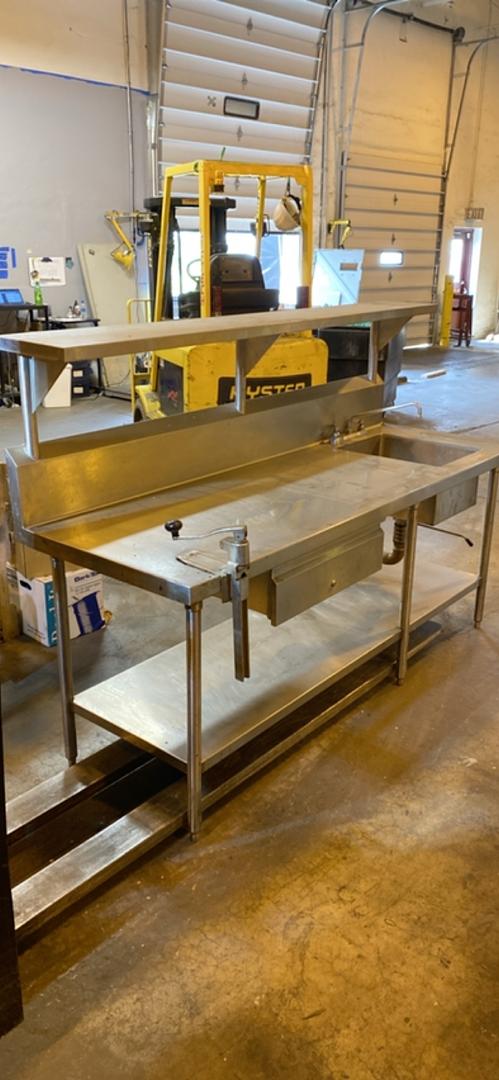84x30x43 Stainless 3-Tier Table + Sink Shelves Drawers & Clamp(S6LLST6167)