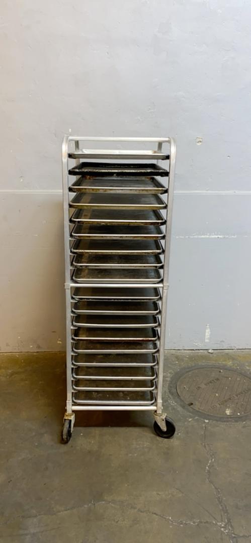 Advance Tabco Rolling 18 Shelf Cafeteria Cart w/ Trays(S6LLST5839)