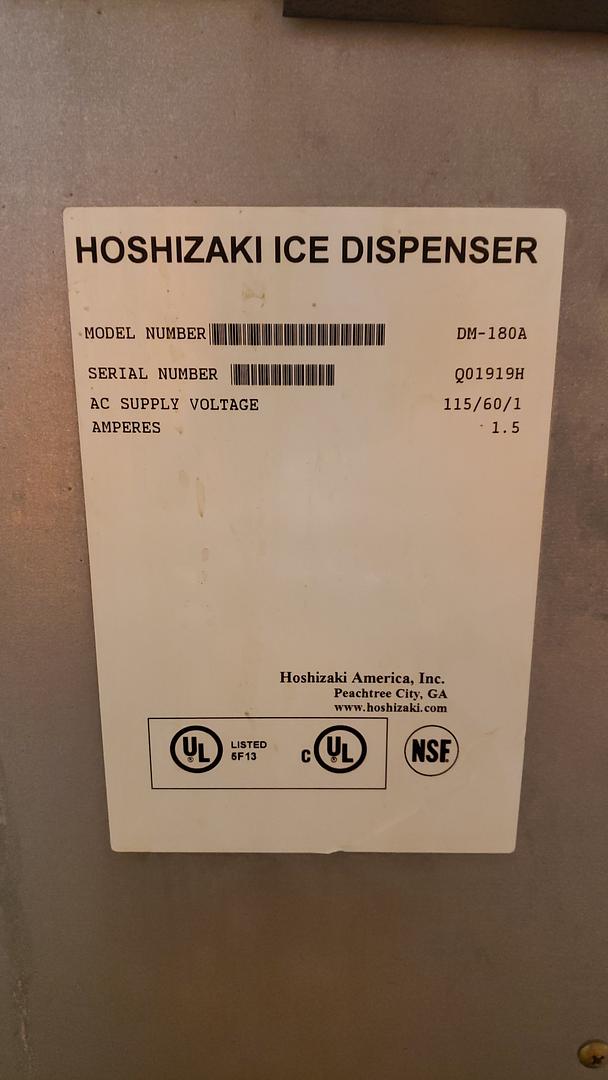 HOSHIZAKI DM-180A Ice Dispenser & KML-600MWH Ice Maker Combo(S6LLST10431)