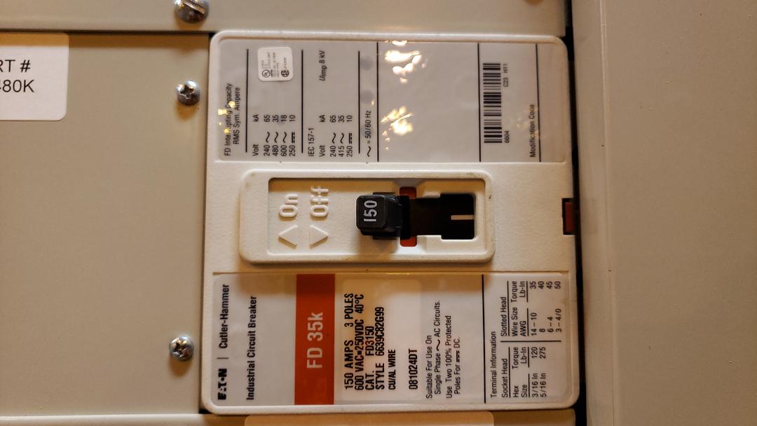 225A 480/277v Cutler Hammer Kinney MBP Bypass 3x 150A Breakers FD3150(S6LLST11291)