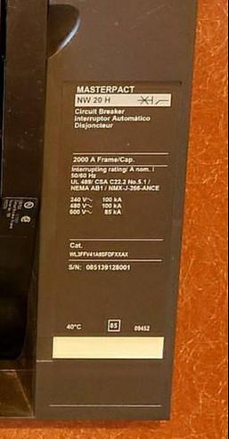 Square D Masterpact NW20 H Circuit Breaker(S6LLST11001)