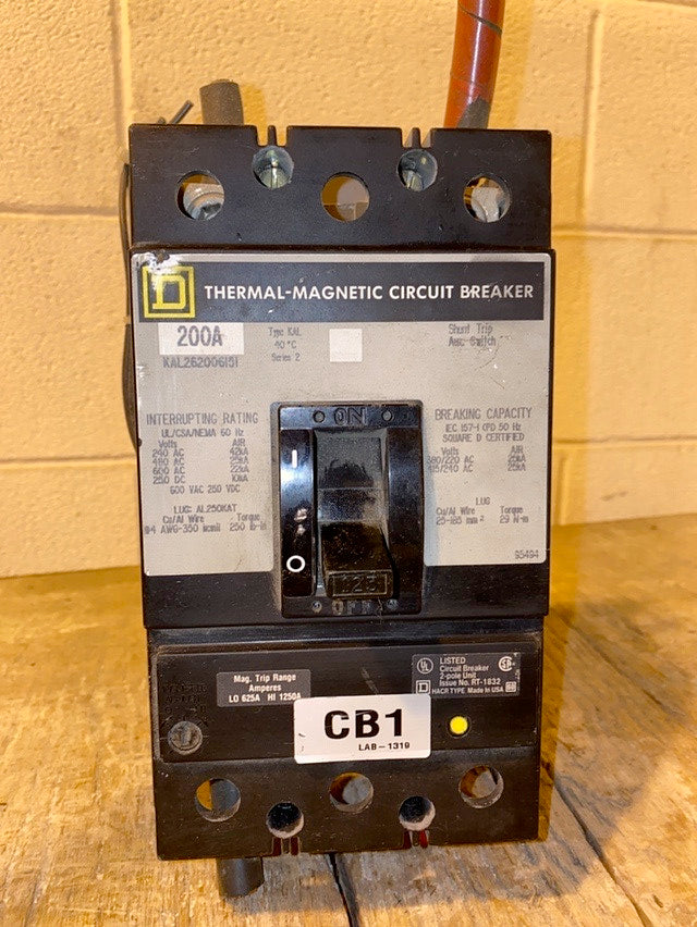 Square D Circuit Breaker KAL262006I5I, 200A Amp , 480 Vac(S6LLST1390)
