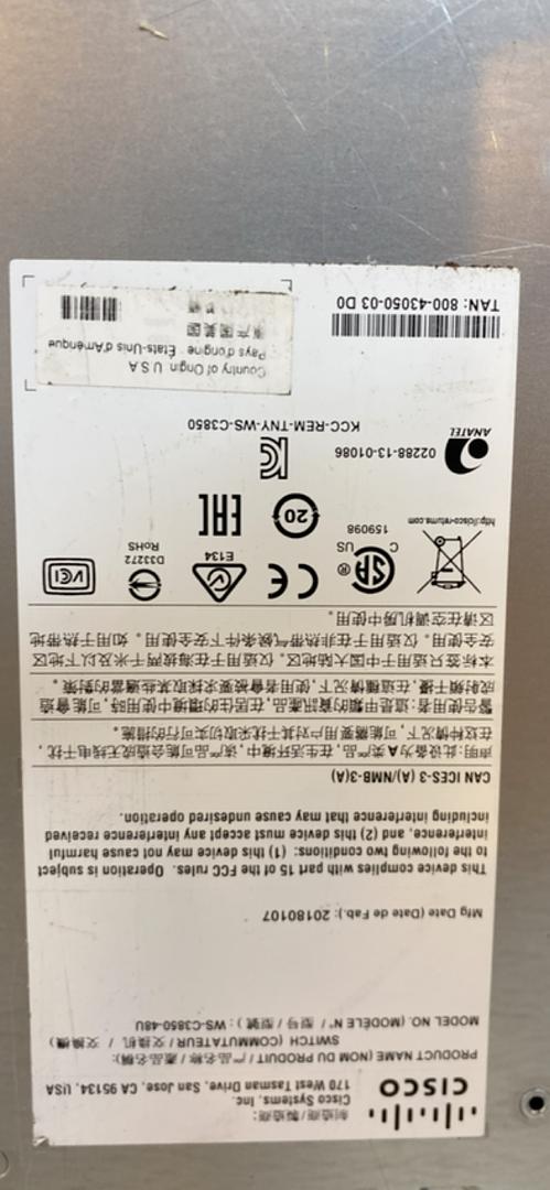 *Pickup Only* Cisco KCC-REM-TNY-WS-C3850