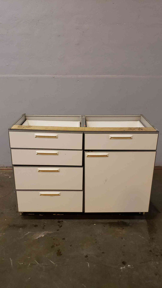 4' Recessed Wooden Casework W/ 5 Drawers 1 Door(Q16659)