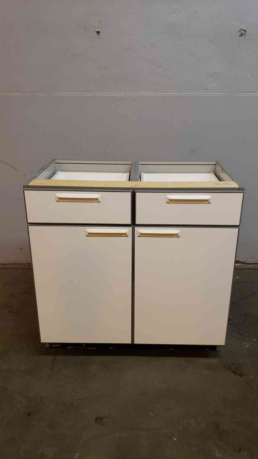 3' Recessed Wooden Casework W/ 2 Drawers 2 Doors(Q16651)