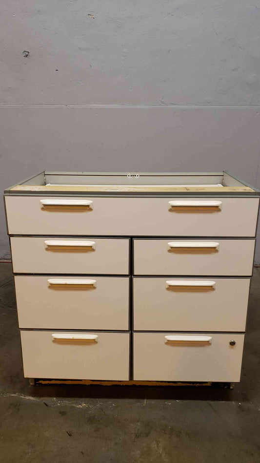 3' Recessed Wooden Casework W/ 7 Drawers(Q16658)