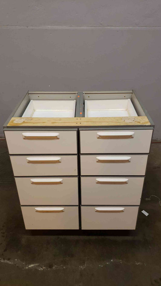 30" Recessed Wooden Casework W/ 8 Drawers(Q16667)