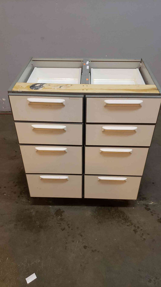 3' Recessed Wooden Casework W/ 8 Drawers(Q16654)