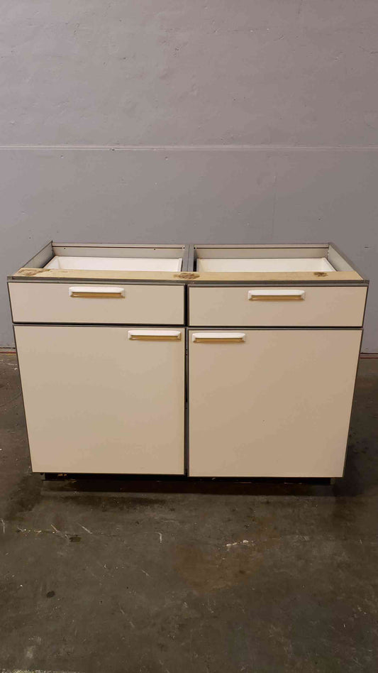 4' Recessed Wooden Casework W/ 2 Drawers 2 Doors(Q16660)