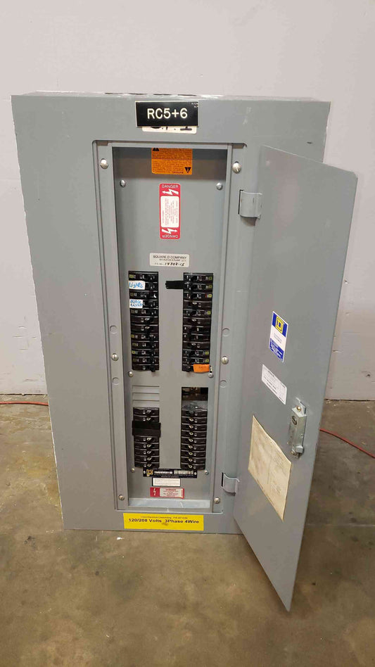 100A E2 NQOD Square D Panel Board 120/208v MHC38S LOADED(100290)