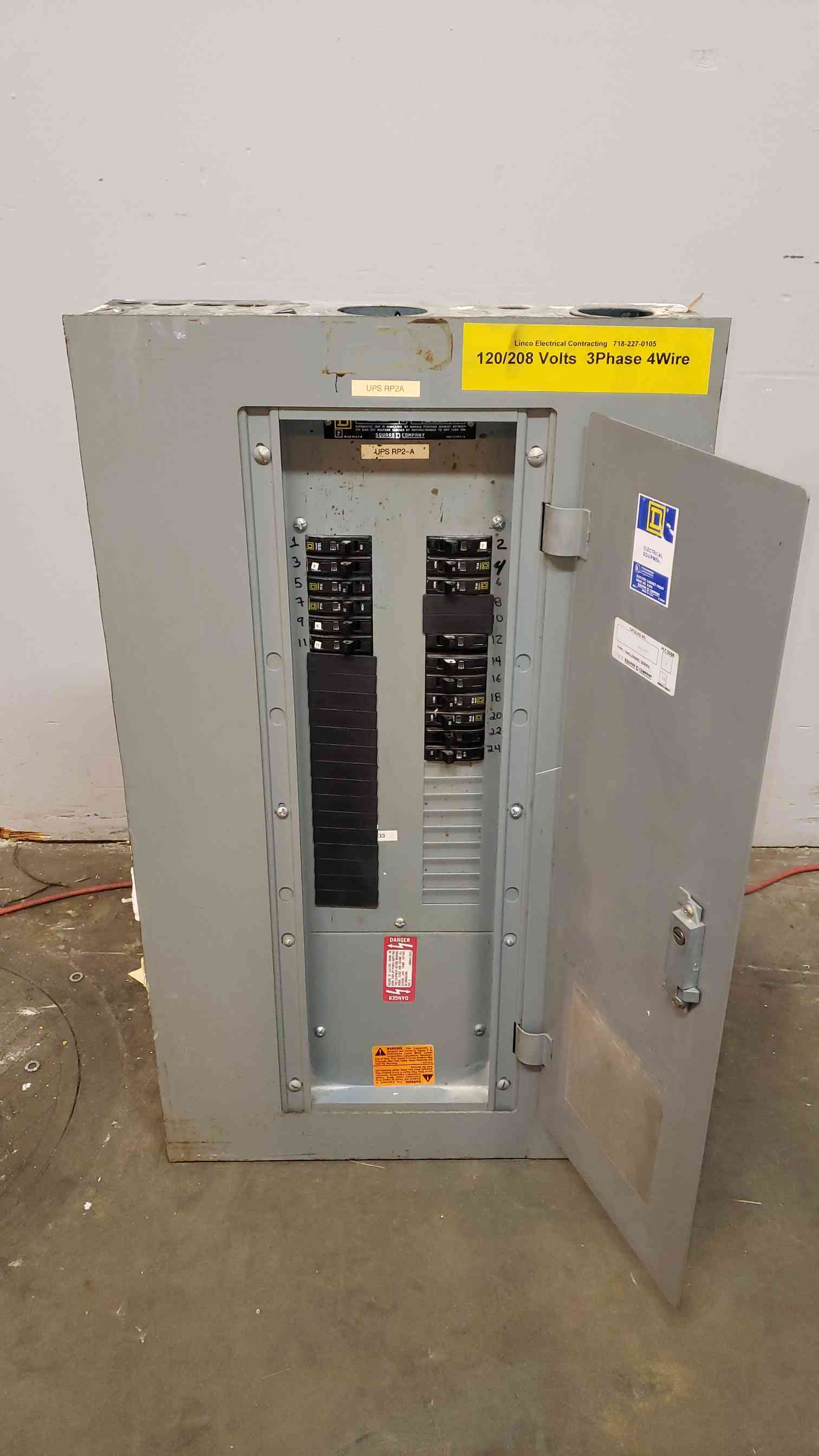 225A NQOD Square D 120/208/240v Panel Board MHC35F LOADED(100302 ...