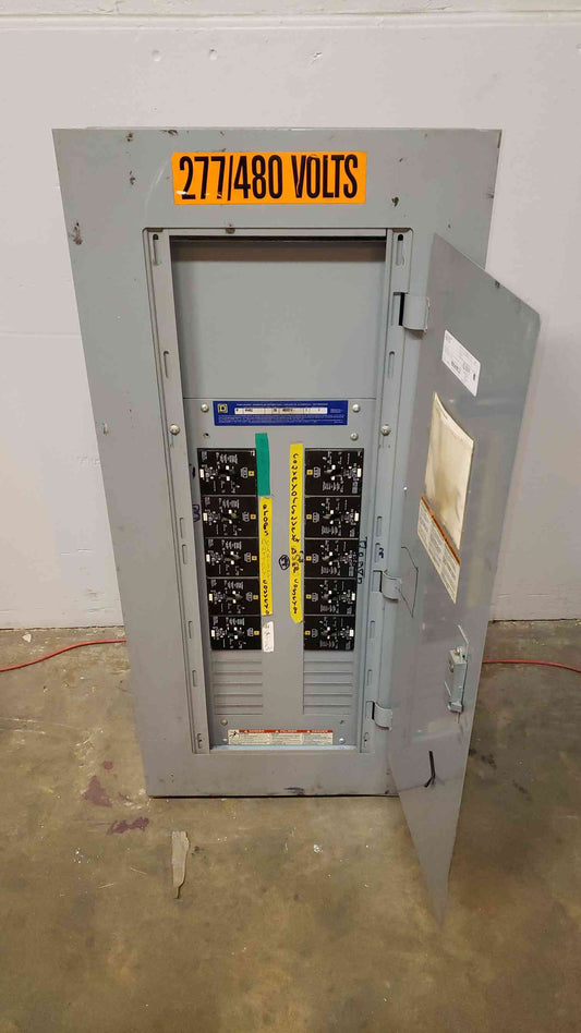 250A 480Y/277V NF Square D Panelboard 10 Installed 3 Pole Breakers EDB (100293)