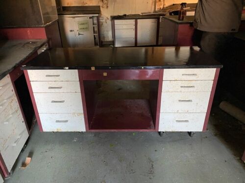 Modular Rolling Lab Desk Bench Casework w/Epoxy Tops 60"x23"x30"(Missing-22)