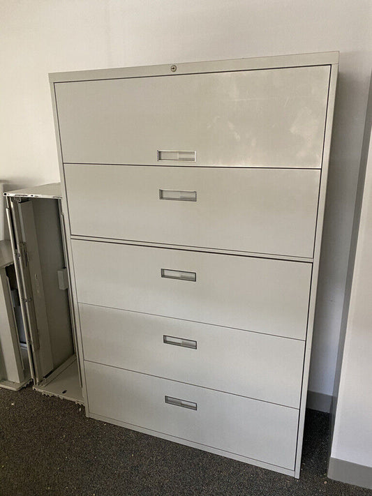 White 5-Tiered Filing Cabinets 42x18x64 1/2 by SteelCase(100868)