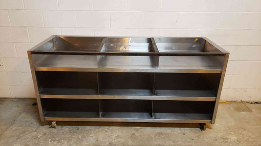 6' Rolling Stainless Cafeteria Prep Cart(100523)