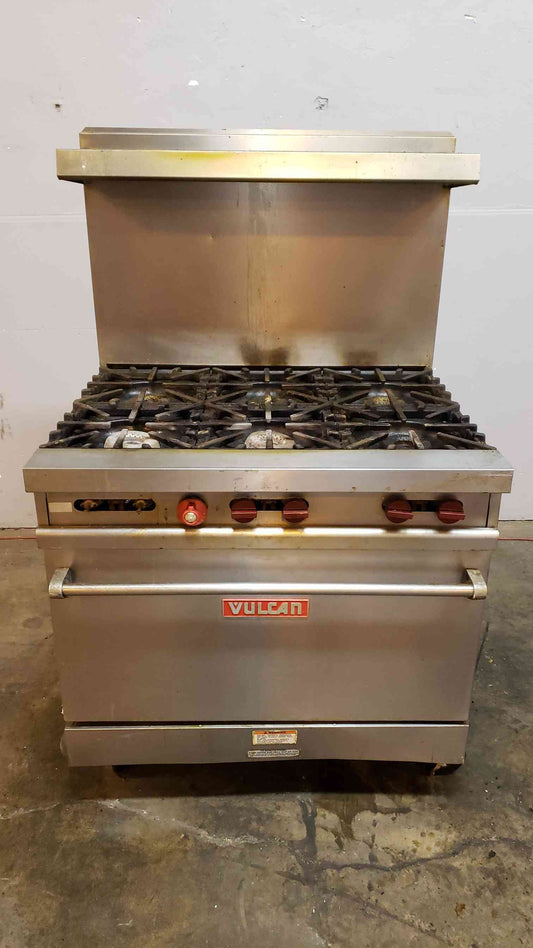 VULCAN Stainless Steel 6 Burner Oven VG36 Commercial Gas Range Stove(100786)