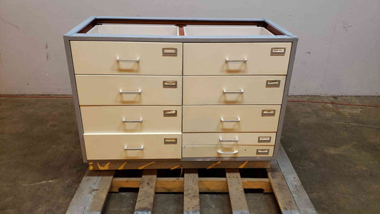4' Blue and White Hamilton Casework W/ 9 Drawers (1362AA)(1362AA)