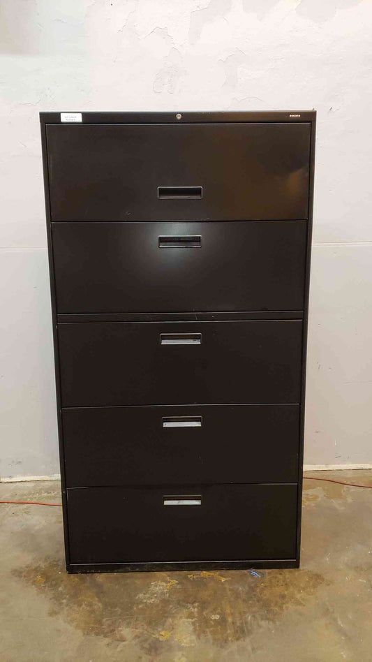 Hon Large Black 5 Drawer Filling Cabinet (1165AA)(1165AA)