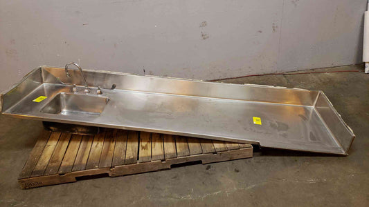 Stainless Steel 8' Sink Top with Backsplash & Faucet (SKU: 2970AA)(2970AA)