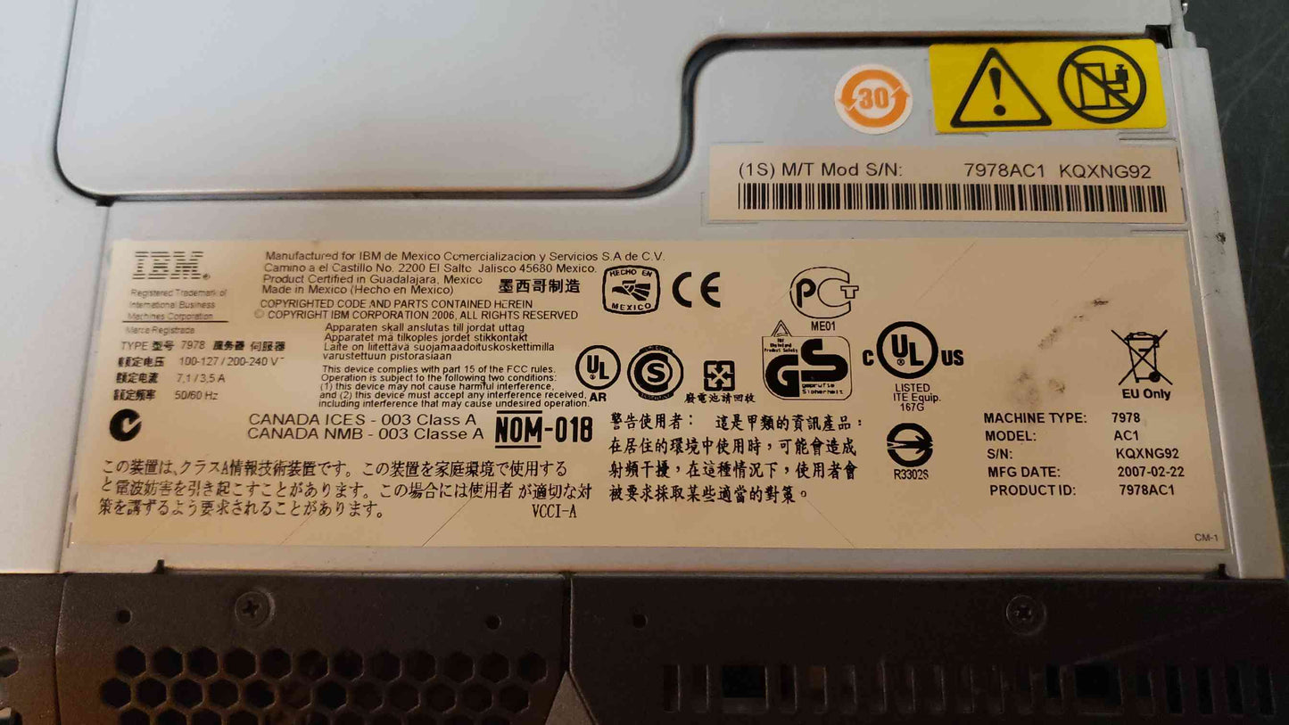 Lot of 2 IBM System x3550 (SKU: 1535AA)