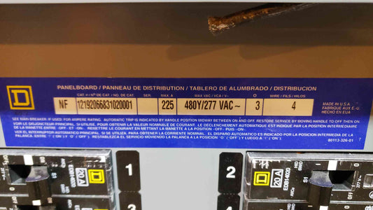 Square D 225A NF 480V / 277V Panelboard NC44SHR 14 Breakers (SKU: 4012AA)(4012AA)