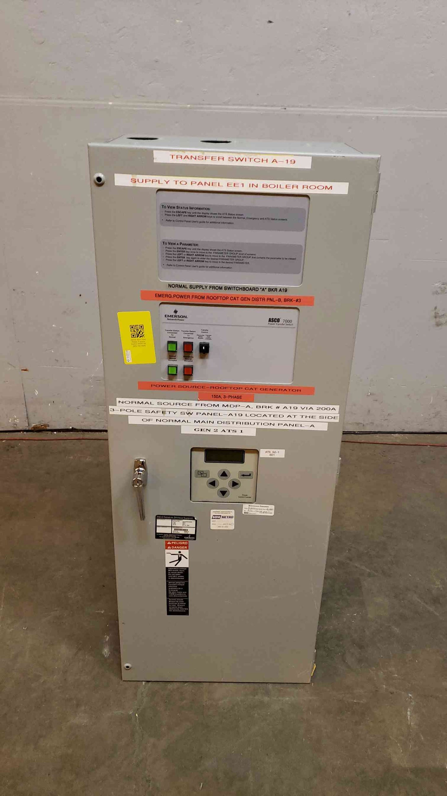 150A ASCO 7000 Power Transfer Switch ATS 208v 3PH (SKU: 4514AA)(4514AA)