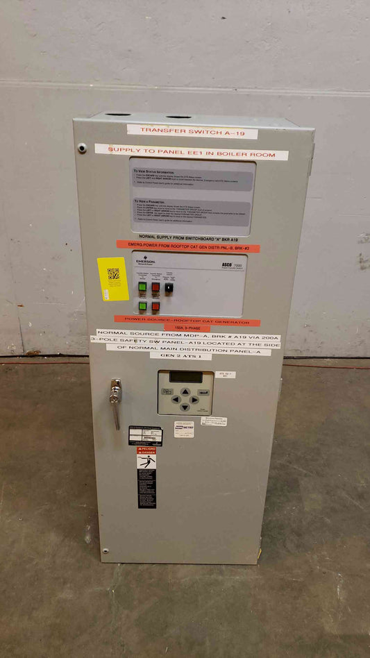 150A ASCO 7000 Power Transfer Switch ATS 208v 3PH (SKU: 4514AA)(4514AA)