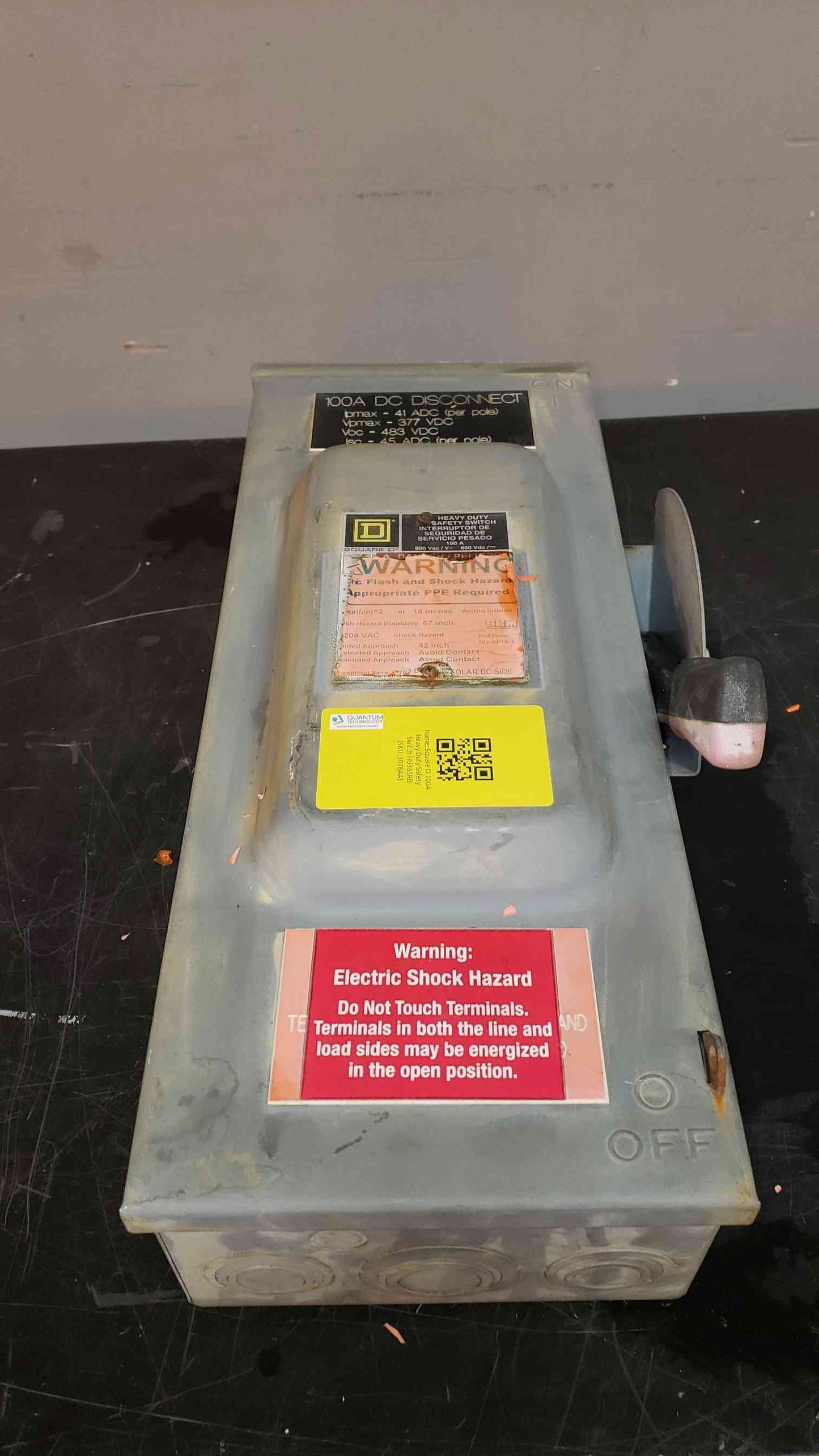 Square D 100A Heavy Duty Safety Switch HU363RB (SKU: 3078AA)(3078AA)