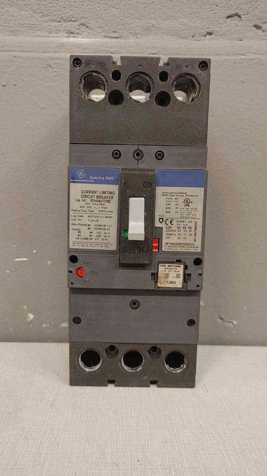 GE Spectra RMS SFHA36AT0250 600VAC 3 POLE 250A 125A Trip (2627AA)(2627AA)