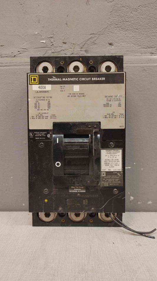 400A Square D LAL364008041 Lug to Lug Circuit Breaker (2630AA)(2630AA)