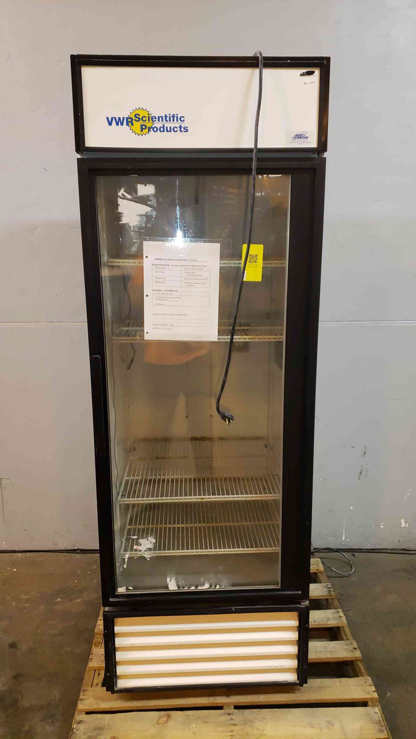 VWR Glass Door Refrigerator with racks (SKU: 4594AA)(4594AA)