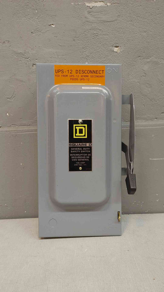 *Pickup Only* Square D General Duty Safety Switch Interruptor 100A 240VAC AL(103641)