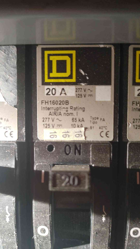 Square D FH16020B 20A Circuit Breaker(104190)