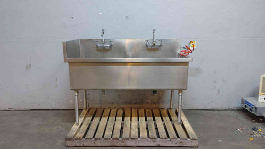 5' Dual Stainless Steel Sink 2 Faucets Very Deep(104310)