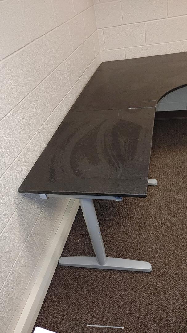 Black Wooden L Table w/ Metal Frame 79x63x28(S6LLST11690)