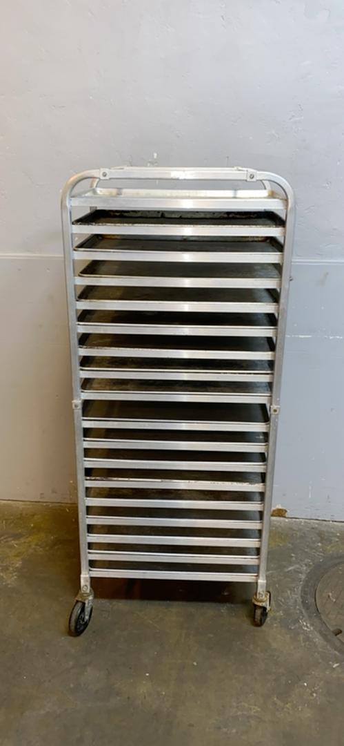 Advance Tabco Rolling 18 Shelf Cafeteria Cart w/ Trays(S6LLST5839)