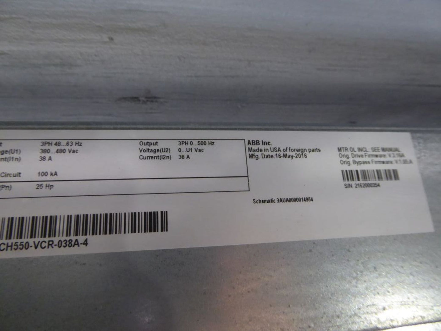 ABB ACH550 38A Variable Frequency Drive VFD ACH550-VCR-038A-4