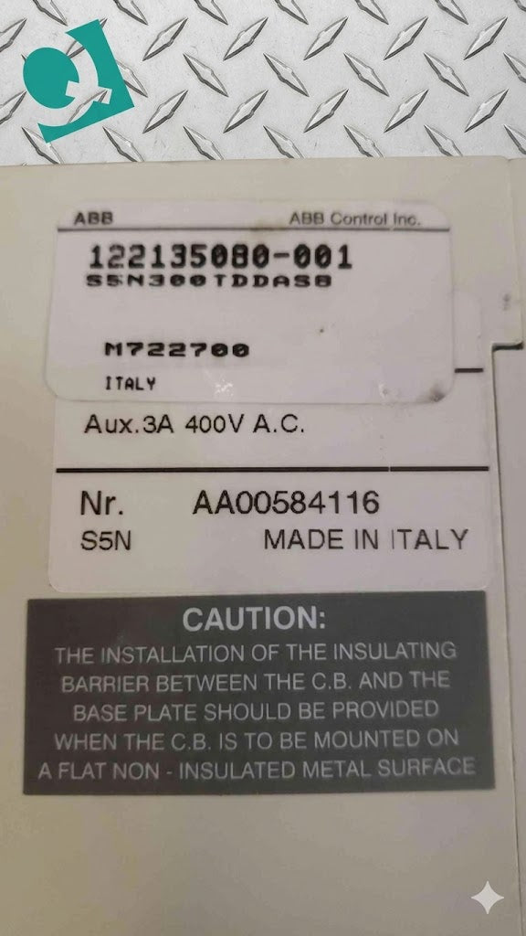 ABB SACE S5N 300A 600VAC 600VDC 3 Pole Breaker (SKU: 108415)