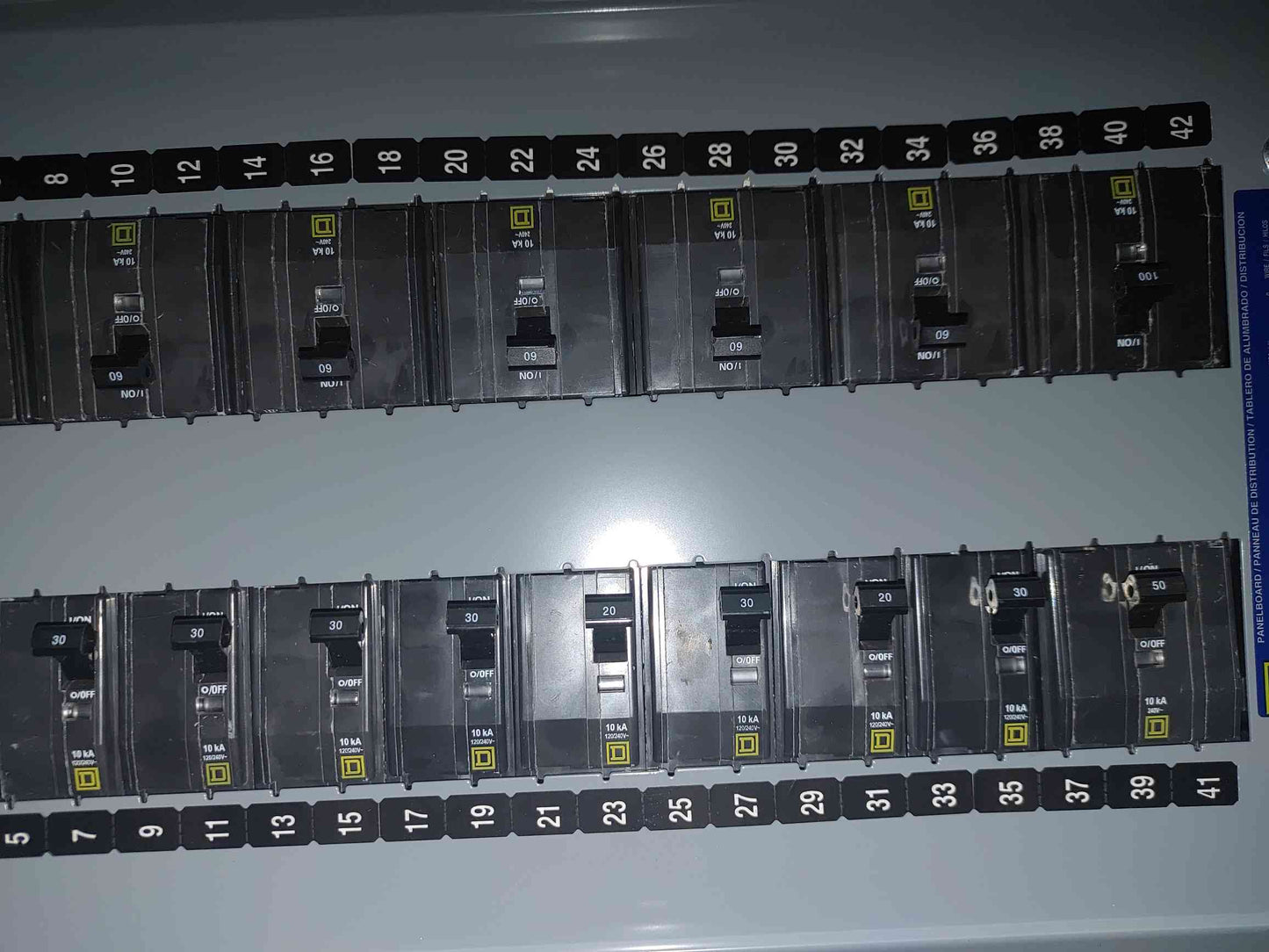 SQUARE D NQ 225A 240VAC/48VDC 3PH 4Wire Panelboard NC38SHR(SKU: 110370)
