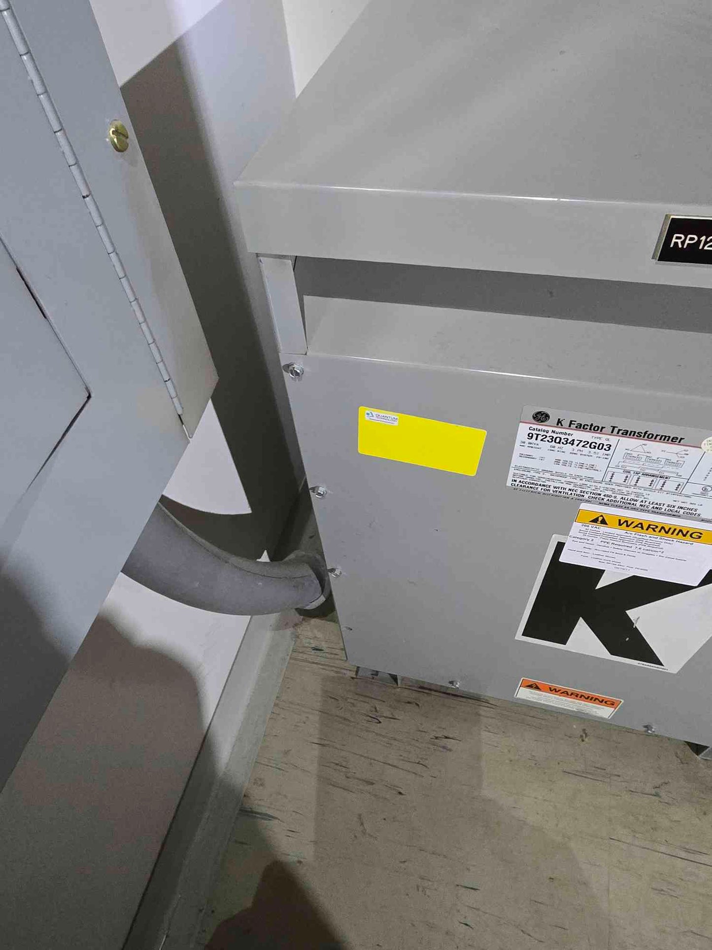 Ge 30KVA 3ph 480v X 208/120v KFactor Transformer 9T23Q3472G03