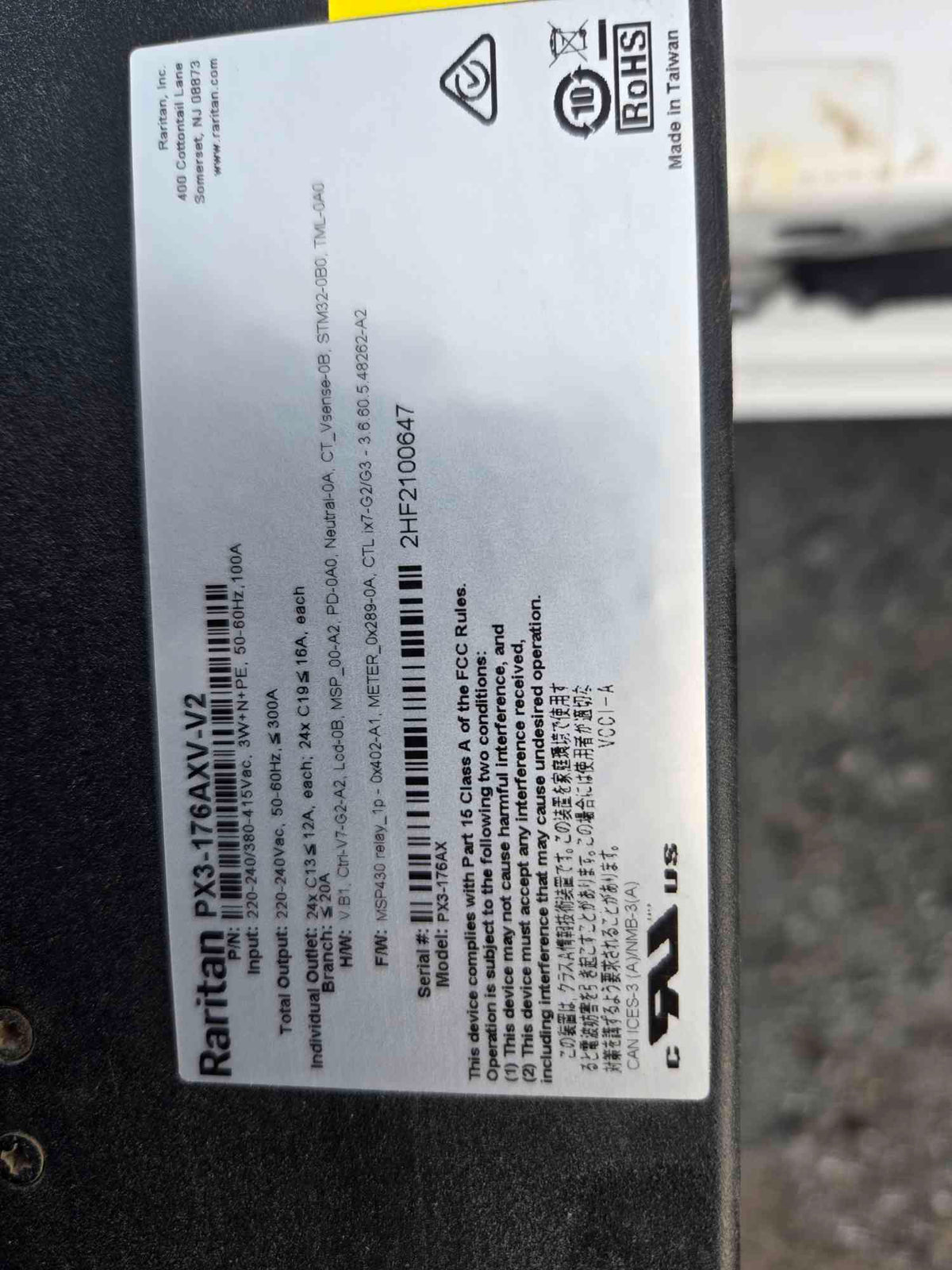 Raritan PX3-176AXV-V2 71.9kVA 415V 100A 3Phase 48 Outlet Intelligent PDU iX7