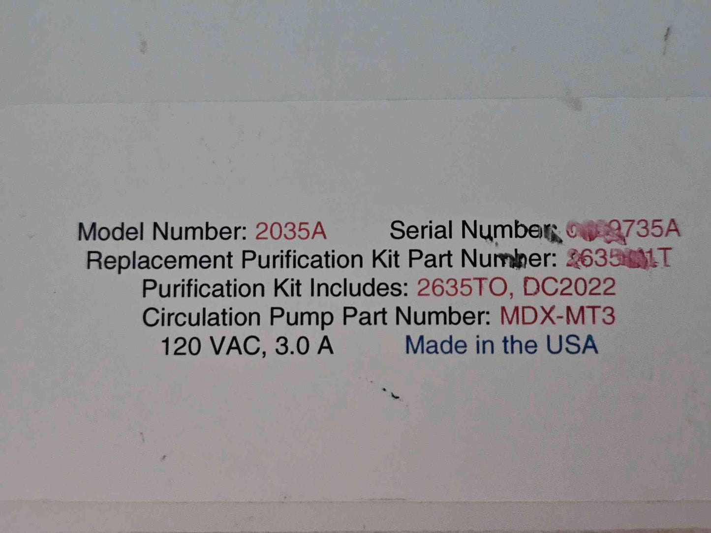 UltraPure Group Model 2035A | Deionized Water Purification System(112873)