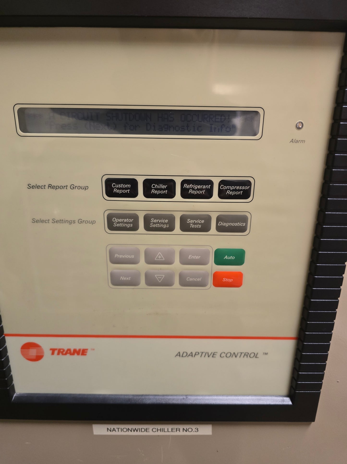 Trane RTWA110 Series R 110-Ton Water-Cooled Rotary Screw Liquid Chiller - Used