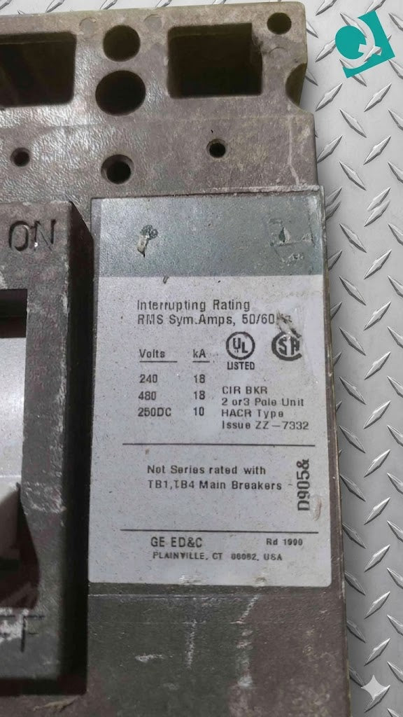GE 80A 480V 3 Pole Breaker TED124080 (SKU: 112290)