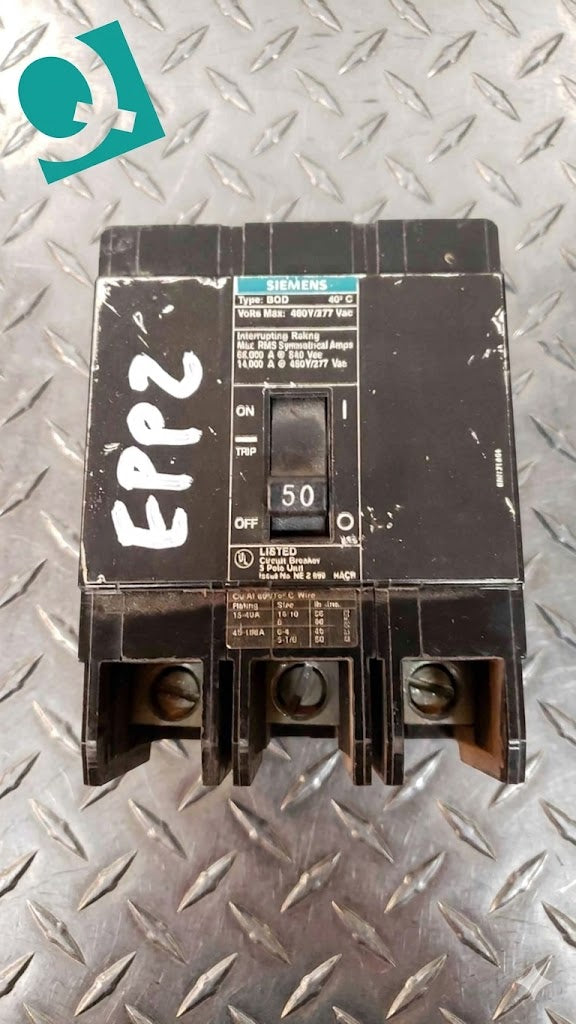 Siemens 50 Amp BQD 3 Pole Breaker (SKU: 2519AA)(2519AA)