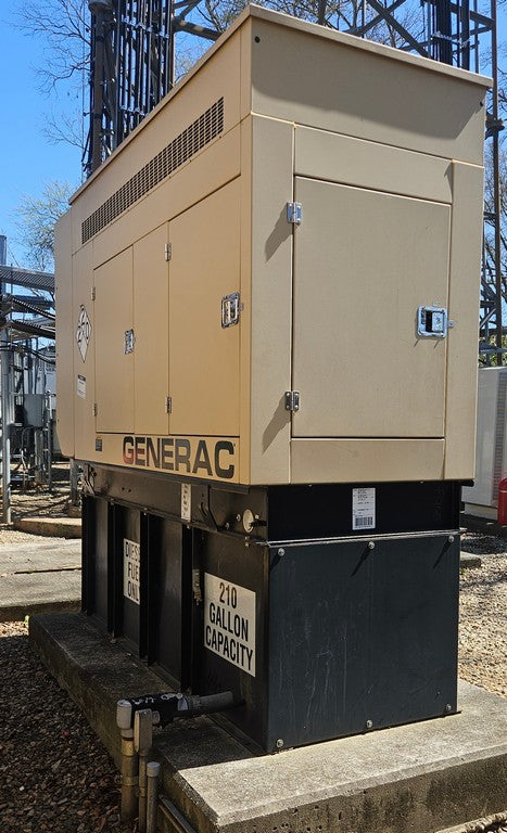 Generac 60kW Standby Diesel Generator 120/240V Single Phase 0053677 210 Gal Tank