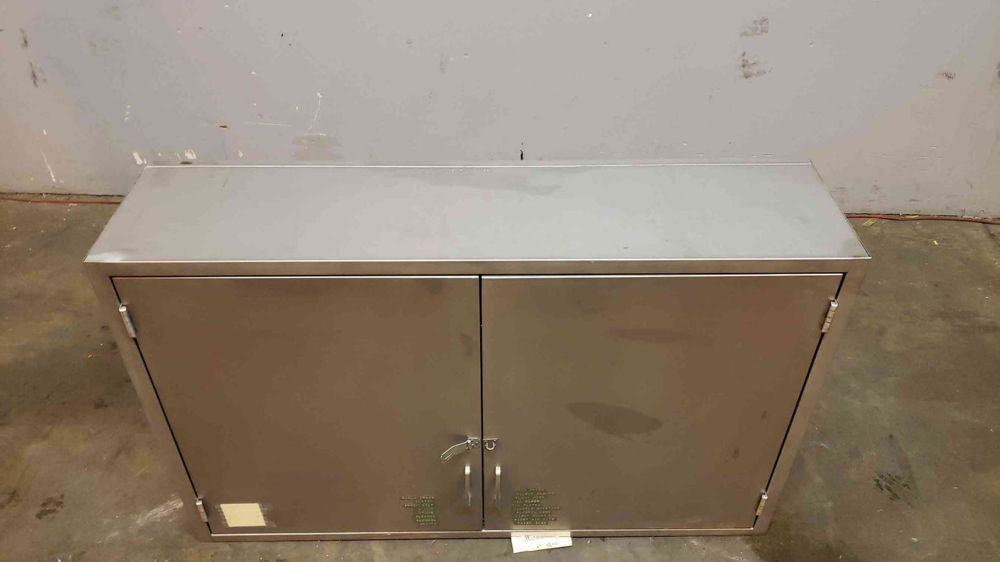 4' Full Stainless Steel Lab Wall Cabinet Double Solid Door Clean Room